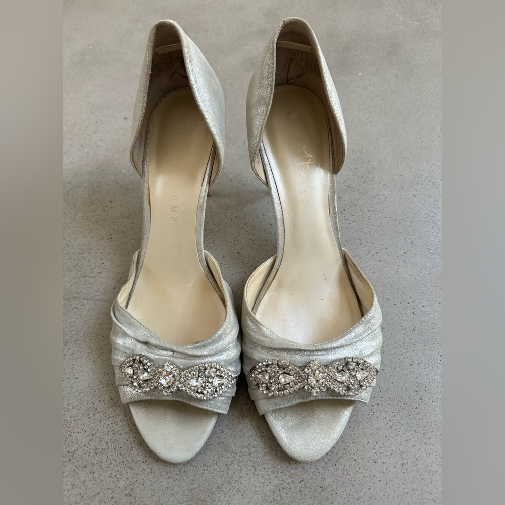 Silver Jeweled Heels